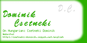 dominik csetneki business card